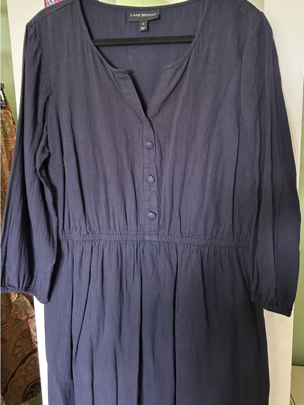 Lane Bryant Navy Long-Sleeve Dress